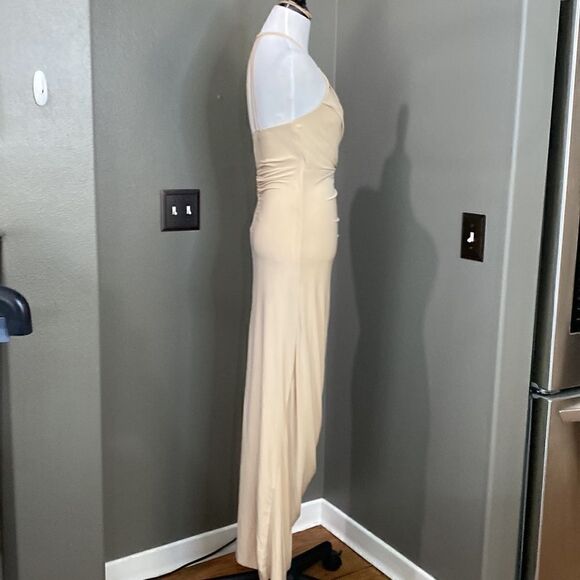 ASOS AX Paris Maxi Dress Maxi Length Ruched Creamy Nude color - Picture 7 of 16